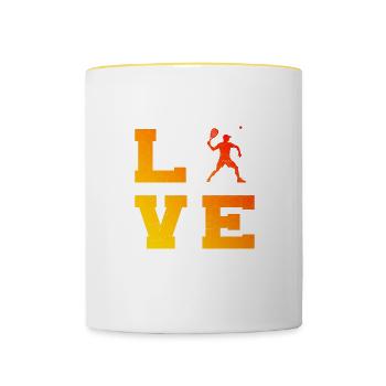 Racquetball Men's Pickleball Pickleball Pickleball Games - Contrasting Mug - white/yellow - Front