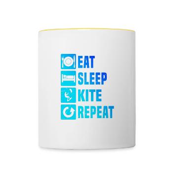 Kite Women Kite Kitesurfer Men Kitesurfing - Contrasting Mug - white/yellow - Front
