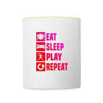 Jeux de Pickleball Racquetball Femme Pickleball - Mug contrasté - blanc/jaune - Devant