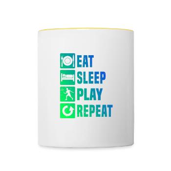 Federball Badmintonspieler Badminton Squash - Tasse zweifarbig - Weiß/Gelb - Vorne