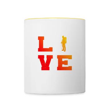 Escalade Bloc Bloc Klettern Bloc - Mug contrasté - blanc/jaune - Devant