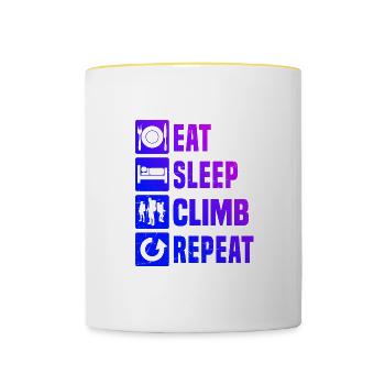 Climbing Damen Klettern Bouldering Kletterer - Tasse zweifarbig - Weiß/Gelb - Vorne