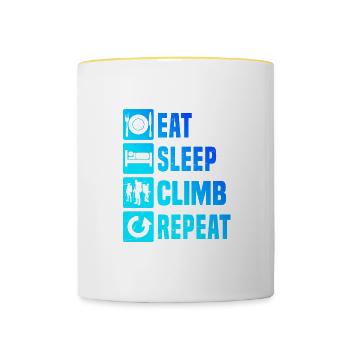 Climbing Kletterer Herren Boulder Klettern - Tasse zweifarbig - Weiß/Gelb - Vorne