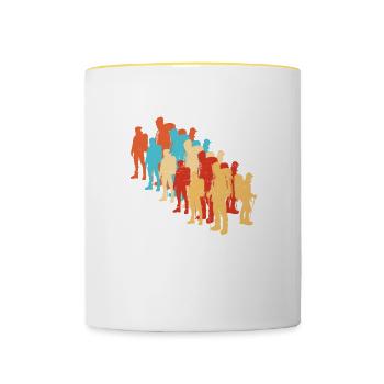 Hommes Femmes Bloc Escalade Bloc - Mug contrasté - blanc/jaune - Devant