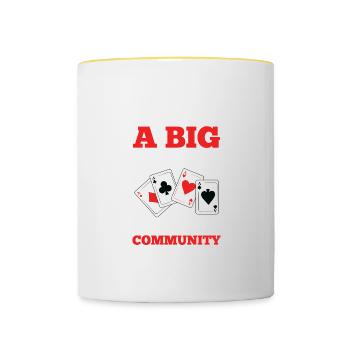 I'm Fairly A Big Deal In The Euchre Community - Tasse zweifarbig - Weiß/Gelb - Vorne