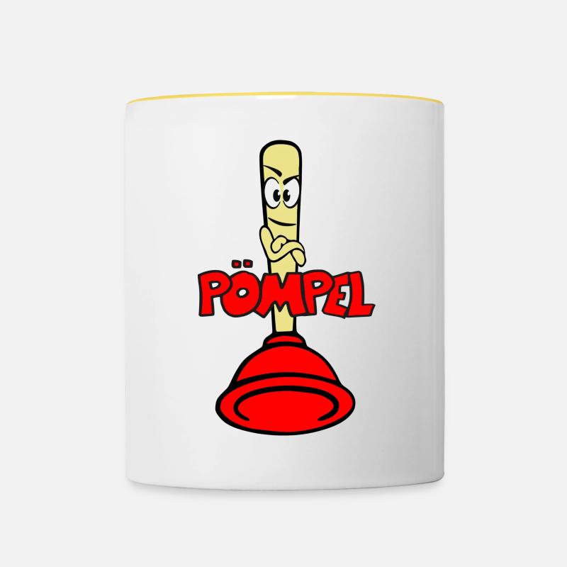 Pömpel - Tasse zweifarbig - Weiß/Gelb