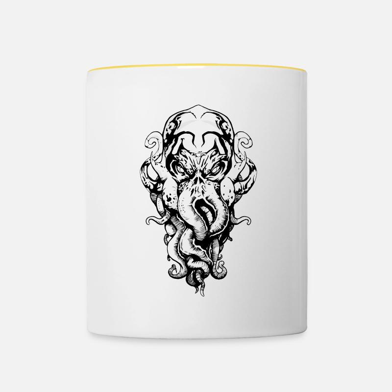 Cthulhu - Tasse zweifarbig - Weiß/Gelb