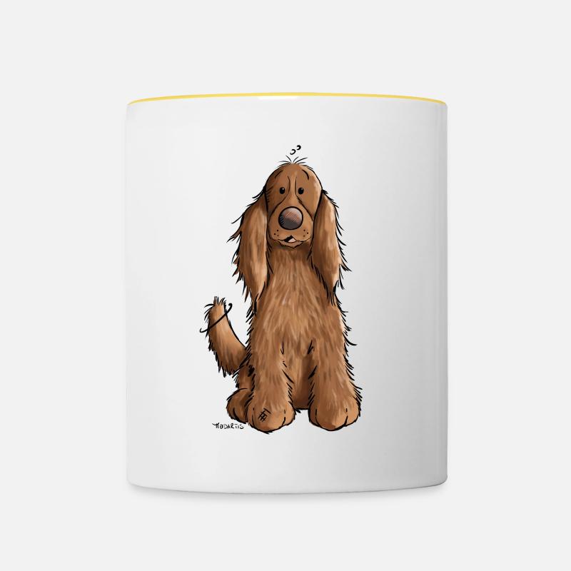 Cocker Spaniel mach Sitz - Tasse zweifarbig - Weiß/Gelb