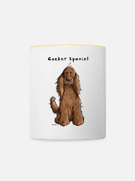 Der Cocker Spaniel - Tasse zweifarbig - Weiß/Gelb
