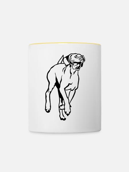 Magyar Vizsla - Tasse zweifarbig - Weiß/Gelb