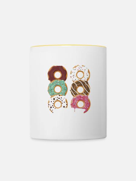 Donut - Tasse zweifarbig - Weiß/Gelb