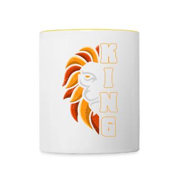 Sei König - Tasse zweifarbig - Weiß/Gelb - Vorne