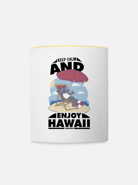 Hawaii - Tasse zweifarbig - Weiß/Gelb