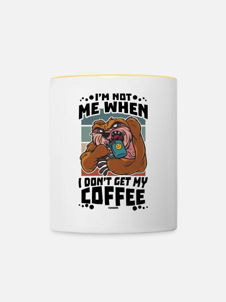 Kaffee - Tasse zweifarbig - Weiß/Gelb