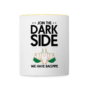 Conception de cornemuse pour Scotland Pride et cornemuse - Mug contrasté - blanc/jaune - Devant