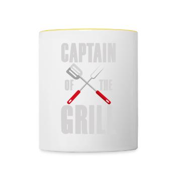 Capitaine du Grill 4 - Mug contrasté - blanc/jaune - Devant