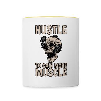 Hustle pour gagner plus de muscle 2 - Mug contrasté - blanc/jaune - Devant