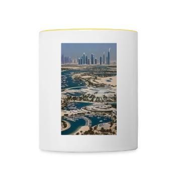 abu dhabi Abou Dabi - Mug contrasté - blanc/jaune - Devant