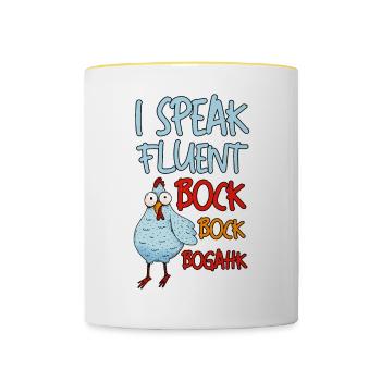 I Speak Fluent Bock Bock Bogahk 4 - Contrasting Mug - white/yellow - Front