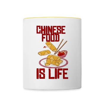 Chinese Food Is Life 2 - Contrasting Mug - white/yellow - Front