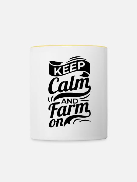 Bauer Spruch - Tasse zweifarbig - Weiß/Gelb