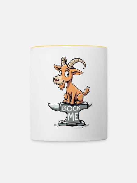 Bock auf Metal - Tasse zweifarbig - Weiß/Gelb