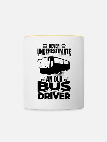 Busfahrer Großvater - Tasse zweifarbig - Weiß/Gelb