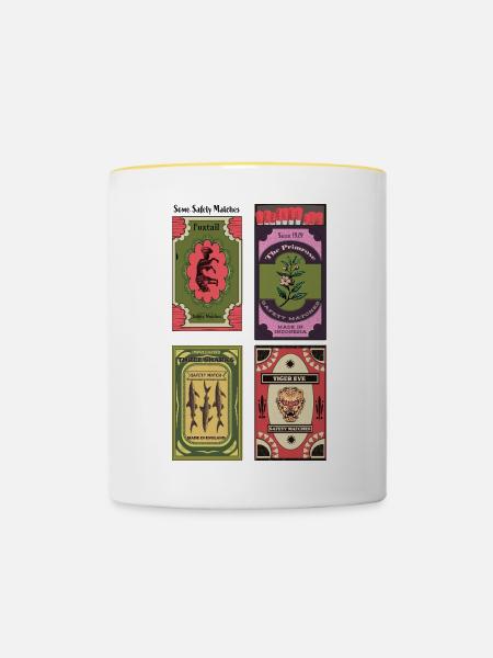 Streicholzschachteln_Collection Print - Tasse zweifarbig - Weiß/Gelb