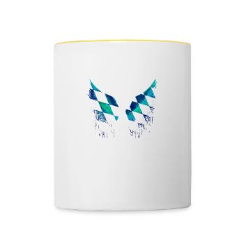 engelsflügel,flügel,angelwings,bayrischer engel - Tasse zweifarbig - Weiß/Gelb - Vorne