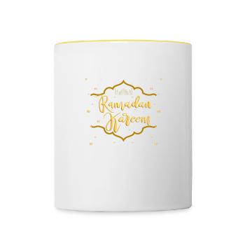 Ramadan Kareem Golden Stars - Contrasting Mug - white/yellow - Front