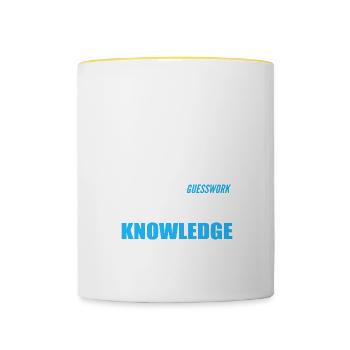 Wir machen Präzision Komiker Geschenk - Tasse zweifarbig - Weiß/Gelb - Vorne