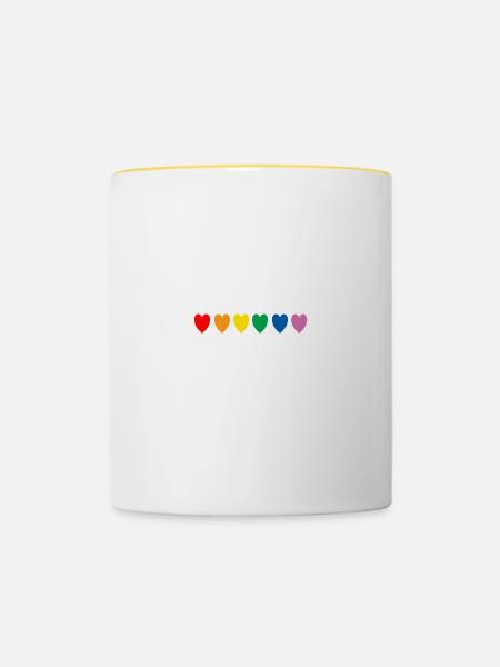 Liebe über alles - Tasse zweifarbig - Weiß/Gelb
