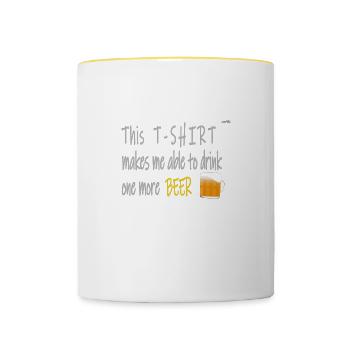 One more beer.. - color version - Contrasting Mug - white/yellow - Front