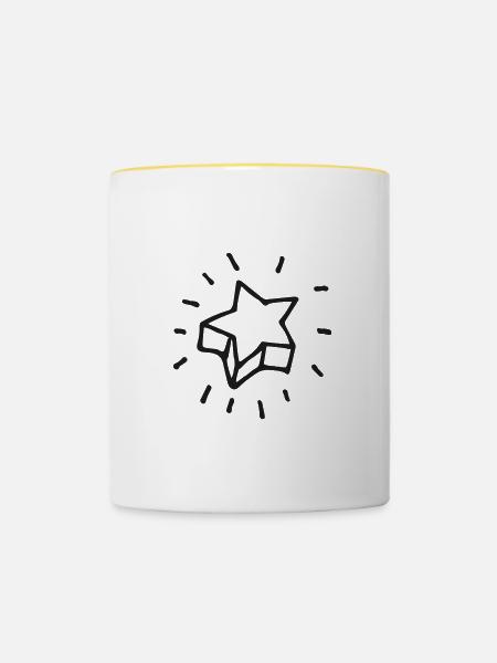 Stern Skizze - Tasse zweifarbig - Weiß/Gelb