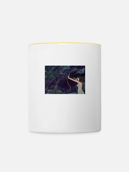 Trust your Aim, Instinct - Tasse zweifarbig - Weiß/Gelb