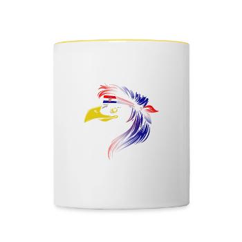 Kroatien - Tasse zweifarbig - Weiß/Gelb - Vorne