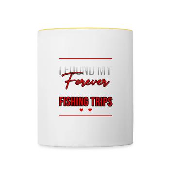 Ich habe meine Ewigkeit in Angelausflügen gefunden - Tasse zweifarbig - Weiß/Gelb - Vorne