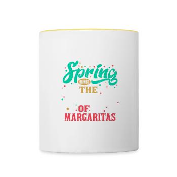 Der Frühling bringt die Schönheit der Margaritas - Tasse zweifarbig - Weiß/Gelb - Vorne