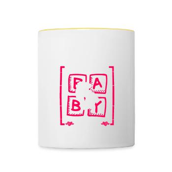 Nephew pense que c’est une fille Genre Révéler Drôle - Mug contrasté - blanc/jaune - Devant