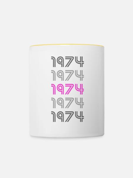 1974 - Tasse zweifarbig - Weiß/Gelb