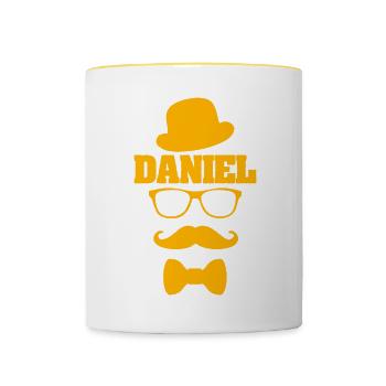 Cadeau pour Daniel - Mug contrasté - blanc/jaune - Devant