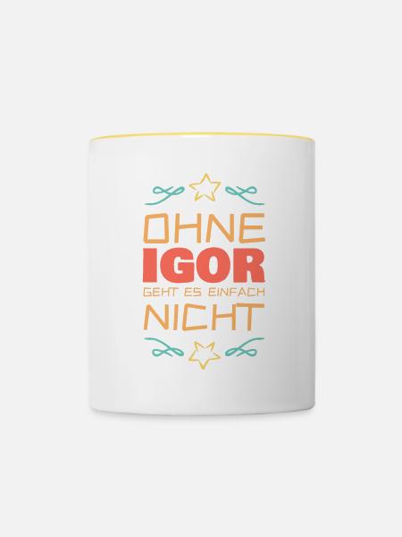 es Igor - Tasse zweifarbig - Weiß/Gelb