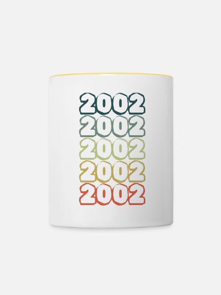 in 2002 - Tasse zweifarbig - Weiß/Gelb