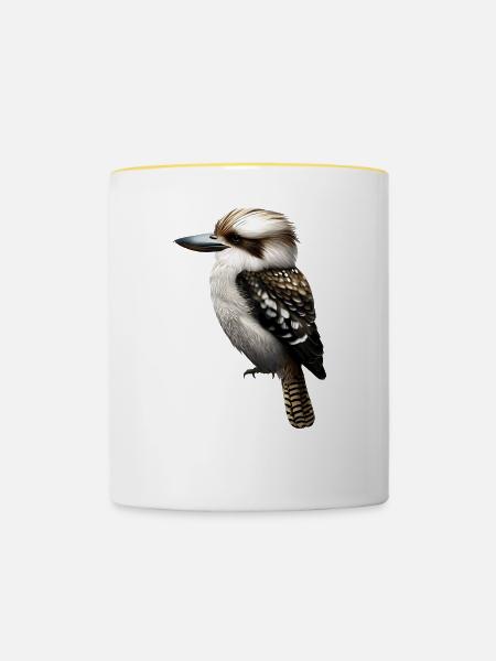 Süßer Kookaburra - Tasse zweifarbig - Weiß/Gelb