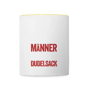 Echte Männer Spielen Dudelsack Sackpfeife - Tasse zweifarbig - Weiß/Gelb - Vorne