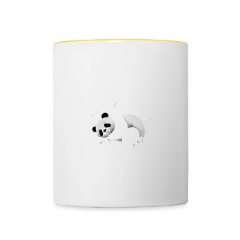 Lieblings Schlafshirt Panda Pandabär Nachtshirt - Tasse zweifarbig - Weiß/Gelb - Vorne