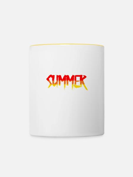 Summer Sommer - Tasse zweifarbig - Weiß/Gelb