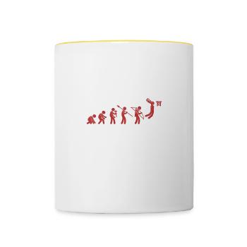 Evolution Basketball Red White Grunge - Tasse zweifarbig - Weiß/Gelb - Vorne