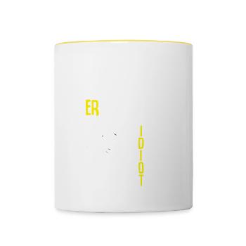 Junggesellenabschied Männer T-Shirt Polterabend - Tasse zweifarbig - Weiß/Gelb - Vorne