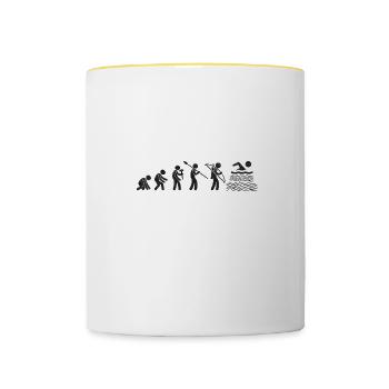 Evolution Swimming Black Grunge - Tasse zweifarbig - Weiß/Gelb - Vorne
